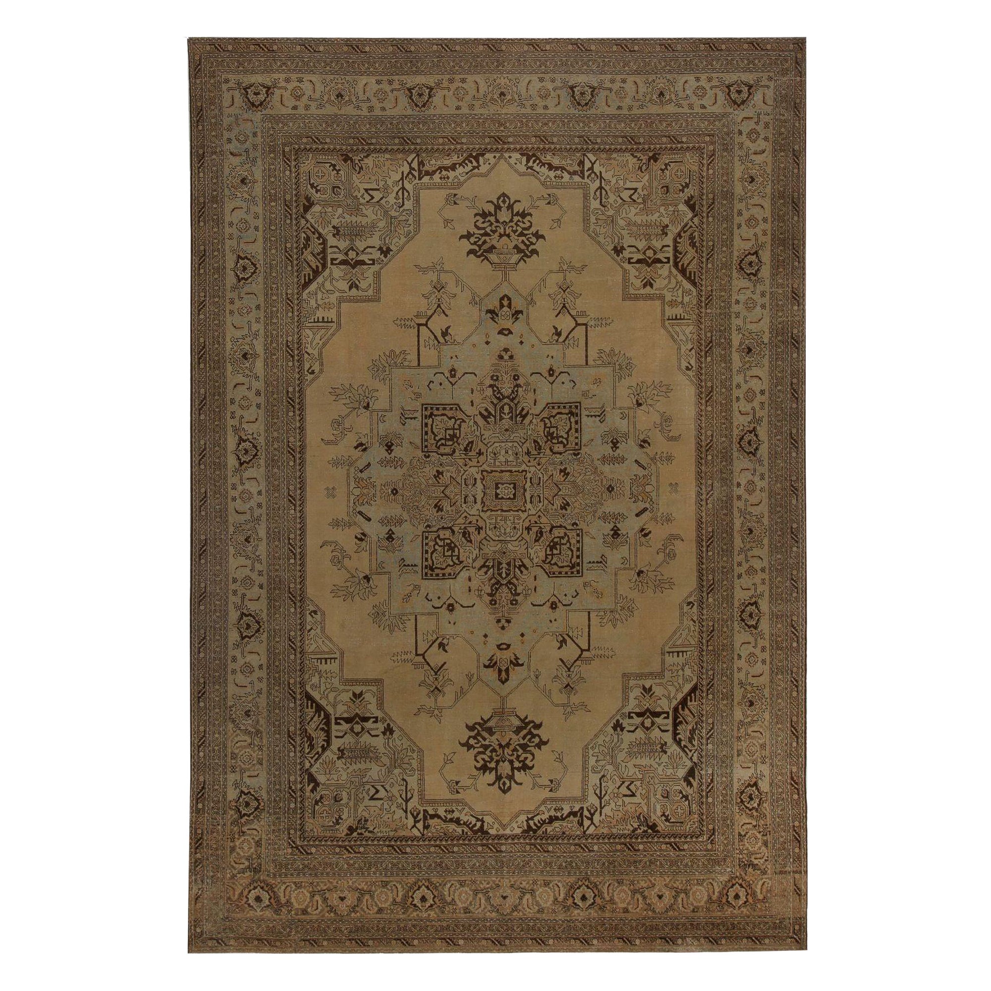 Tappeti persiani Tabriz - Lana Marrone Avorio Taupe - 97785