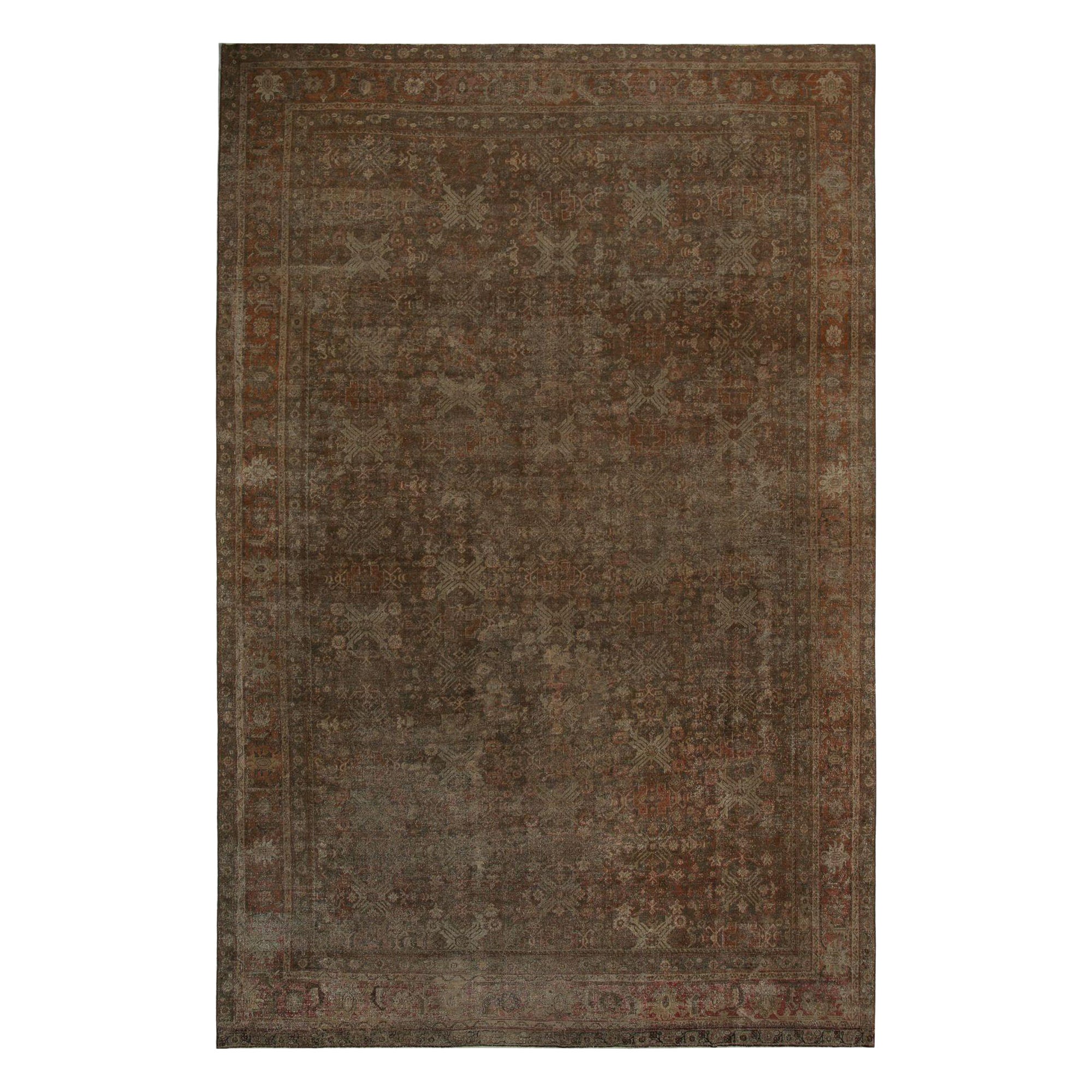 Tappeti persiani Mahal - Lana Marrone Rosso Taupe Design - 97786