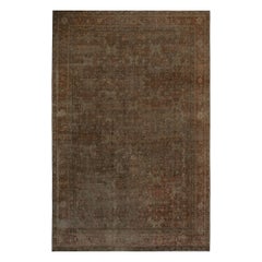 Tapis de sol Persan Mahal - Laine Brown Red Taupe Design - 97786