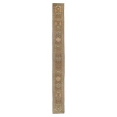 Tapis de couloir persan Heriz - Design en laine ivoire taupe - 97736