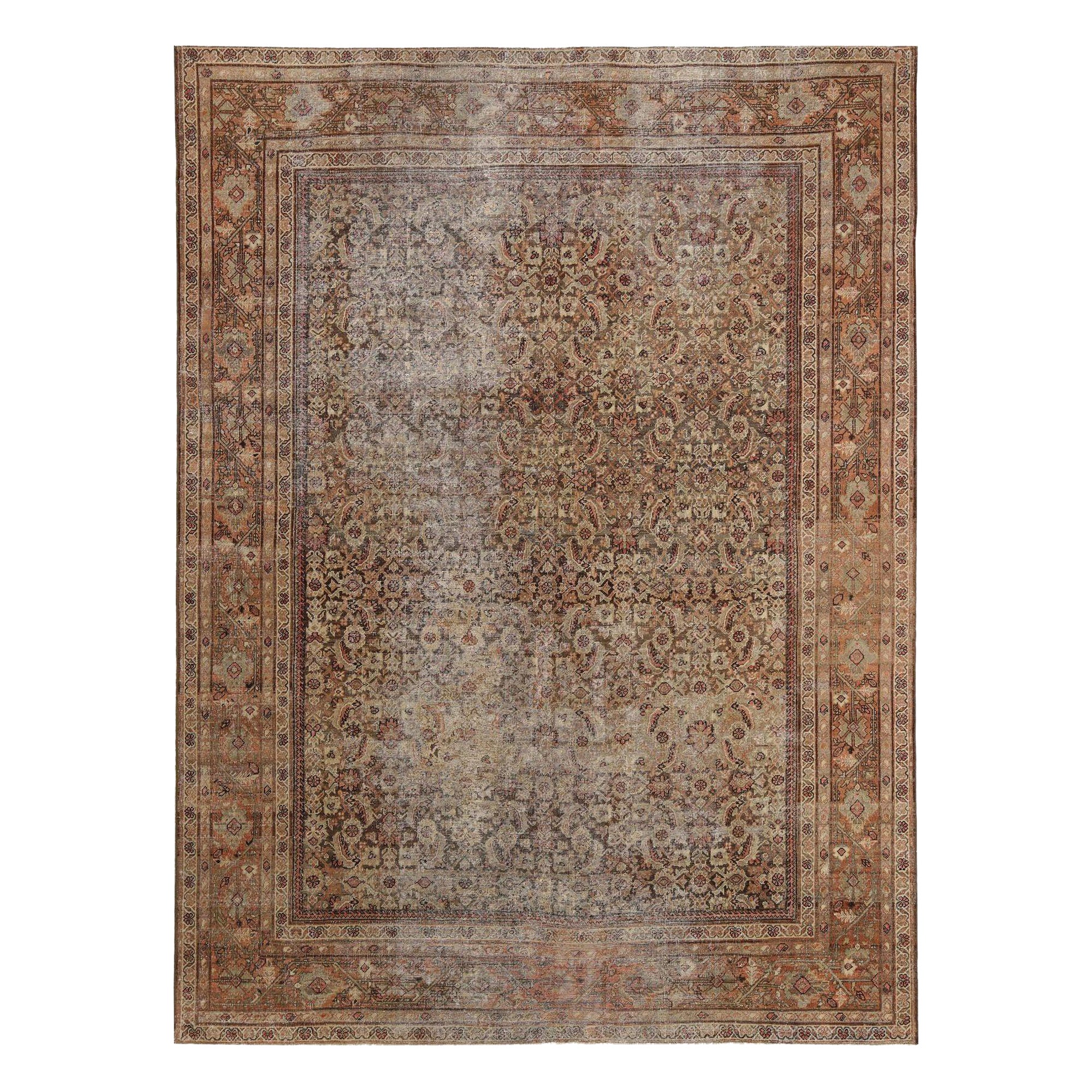 Persische Mahal Teppiche - Wolle Braun Rosa Taupe Design - 97750