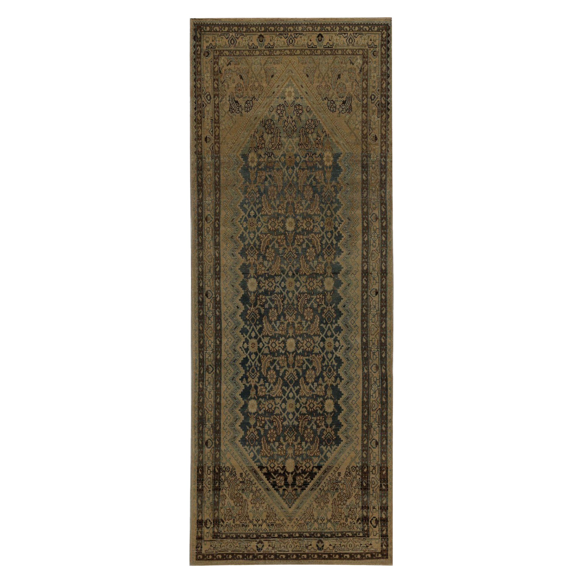 Persischer Malayer Läufer Teppich - Wolle Brown Taupe Design - 97806