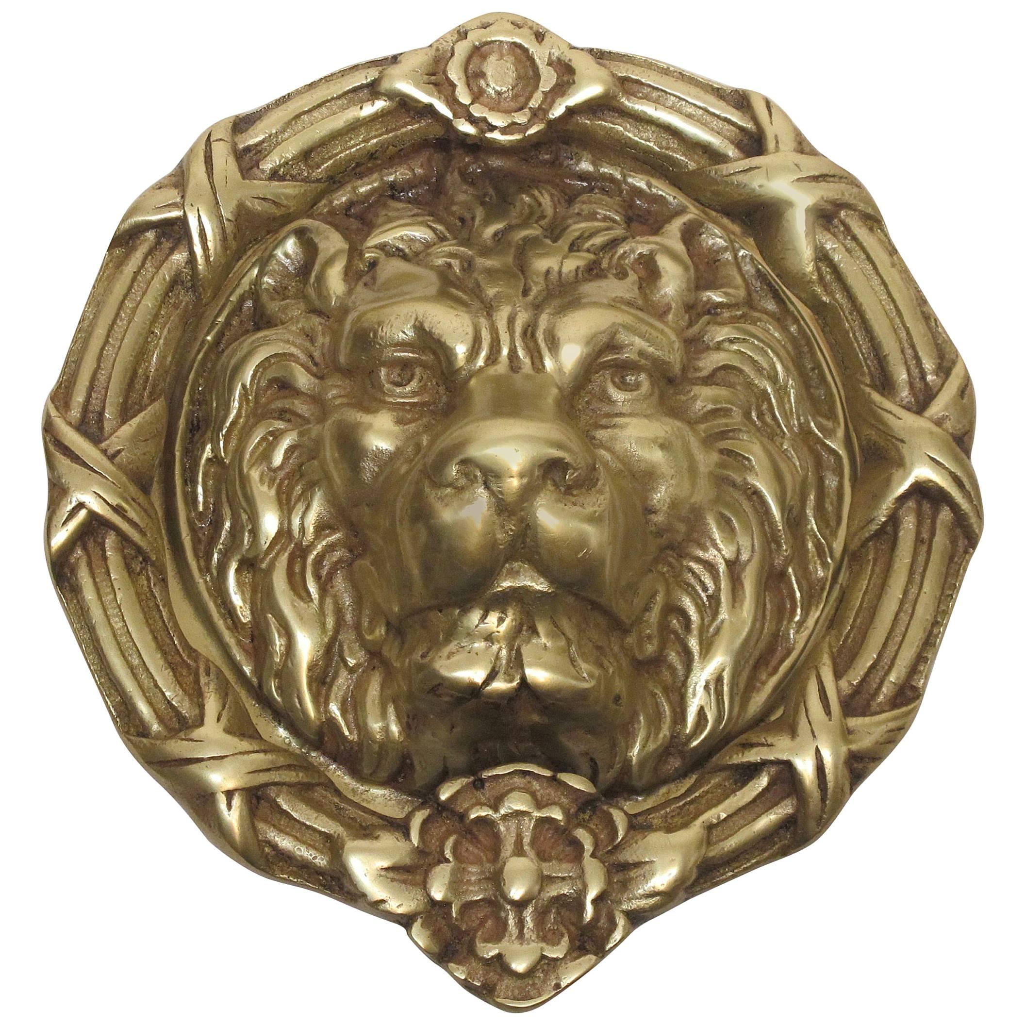 Large Brass Lion Doorknocker