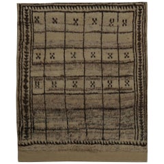 Tappeto persiano Gabbeh Small - Lana Marrone Taupe Design - 97827