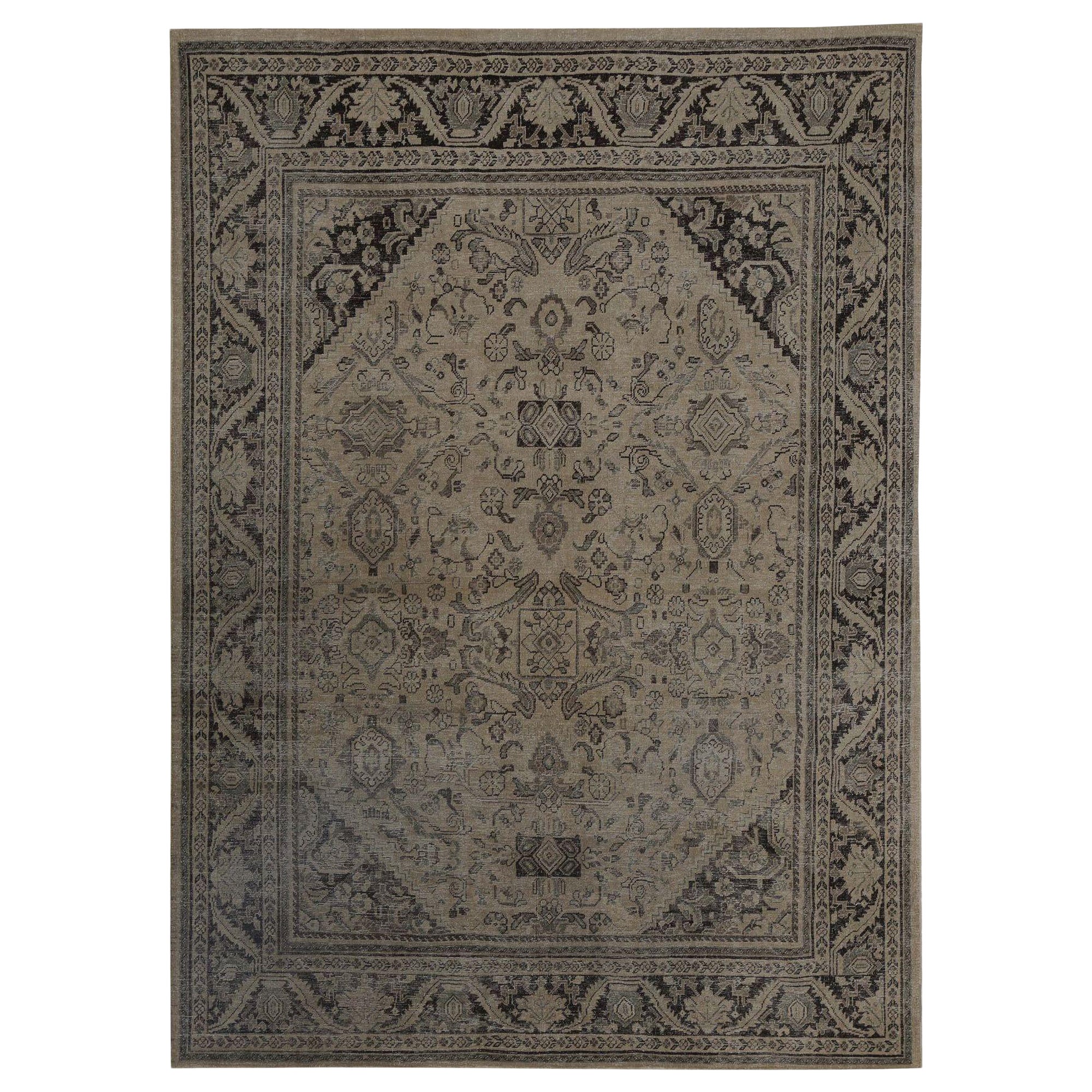 Tappeti persiani Mahal - Lana Marrone Taupe Design - 97773
