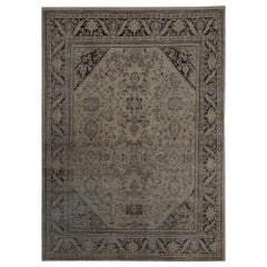 Tapis de sol Persan Mahal - Laine Brown Taupe Design - 97773