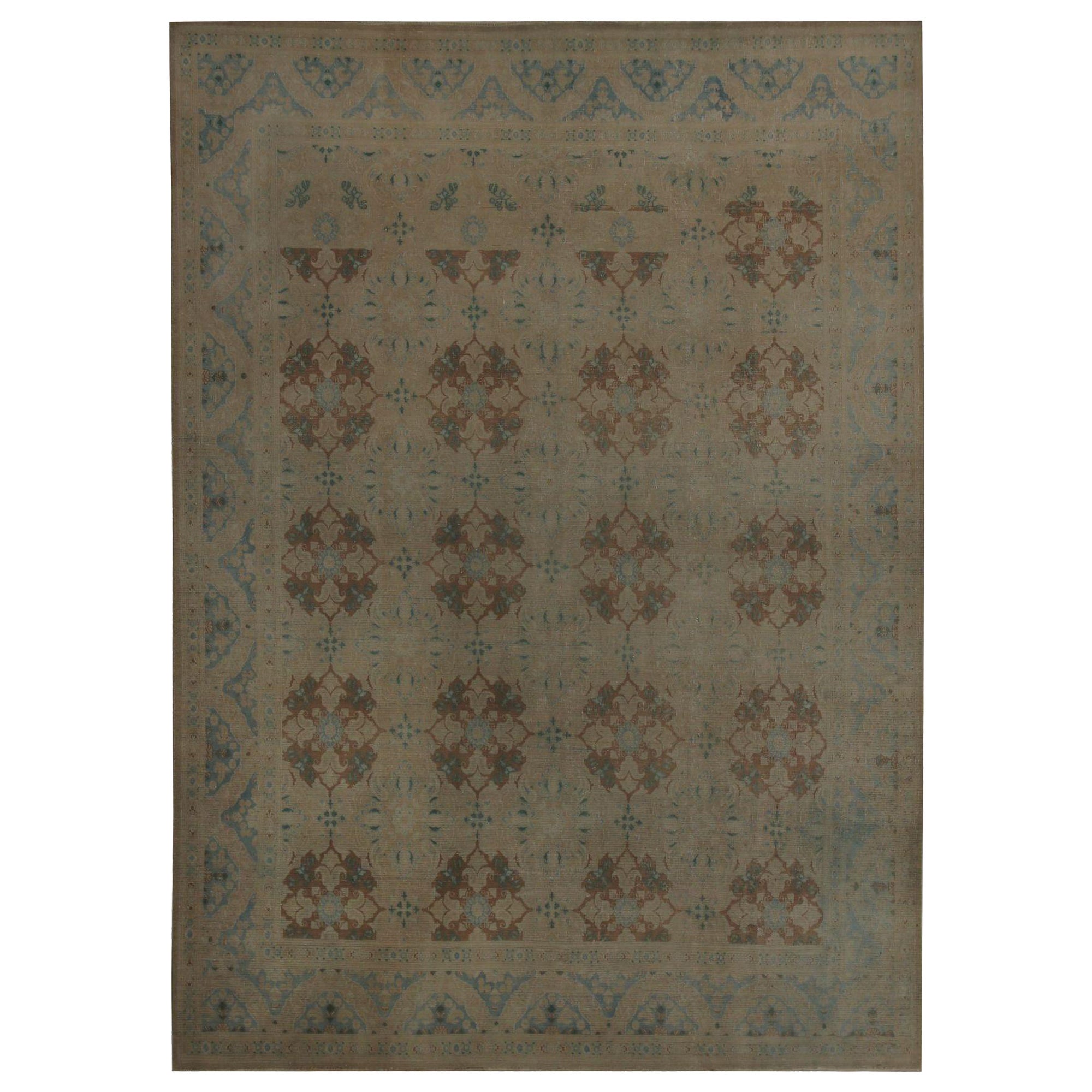 Persische Mashad Teppiche - Wolle Brown Light Blue Taupe Design - 97833