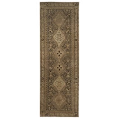 Tappeto Persiano Shiraz Runner - Lana Marrone Avorio Taupe Design - 97778