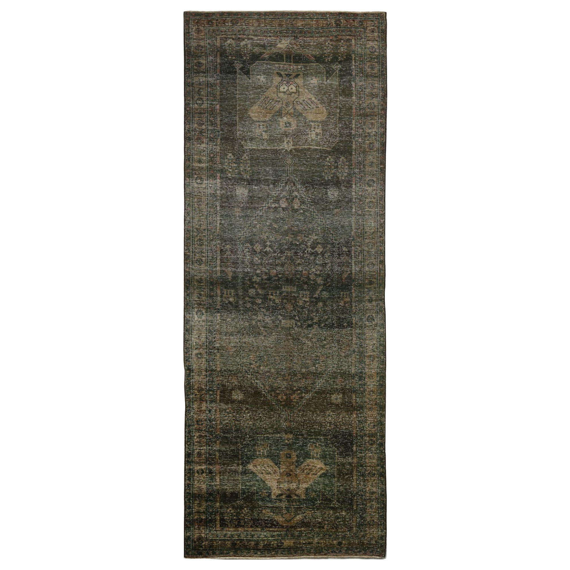 Persischer Bijar Läufer Teppich - Wolle Braun Taupe Design - 97794