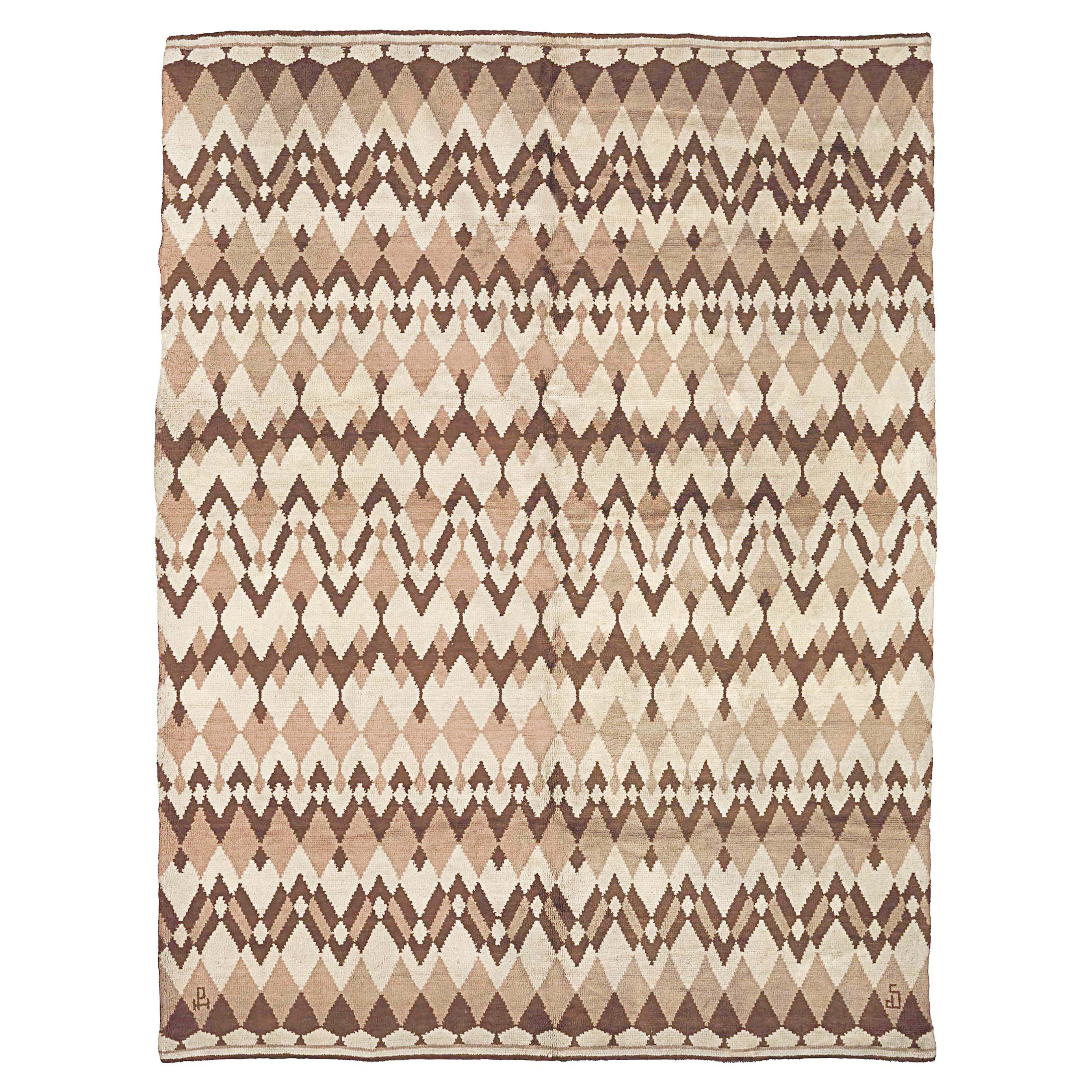 Doris Leslie Blau Belgian Art Deco Wool Rug by Paul Haesaerts For Sale