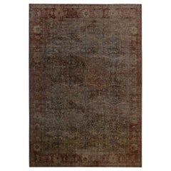 Tappeto Persiano Mahal Over Size - Lana Marrone Avorio Rosso Design - 97799