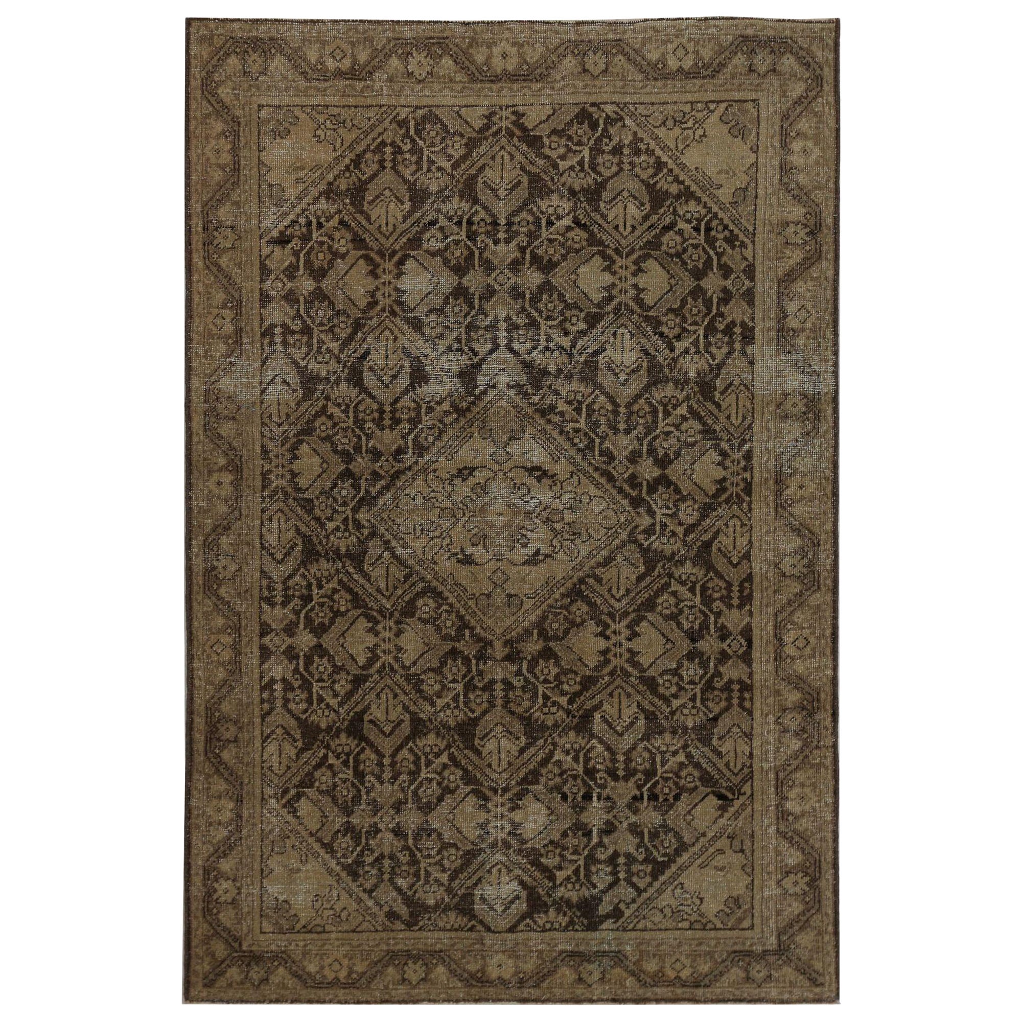 Persische Mahal Teppiche - Wolle Brown Taupe Design - 97802