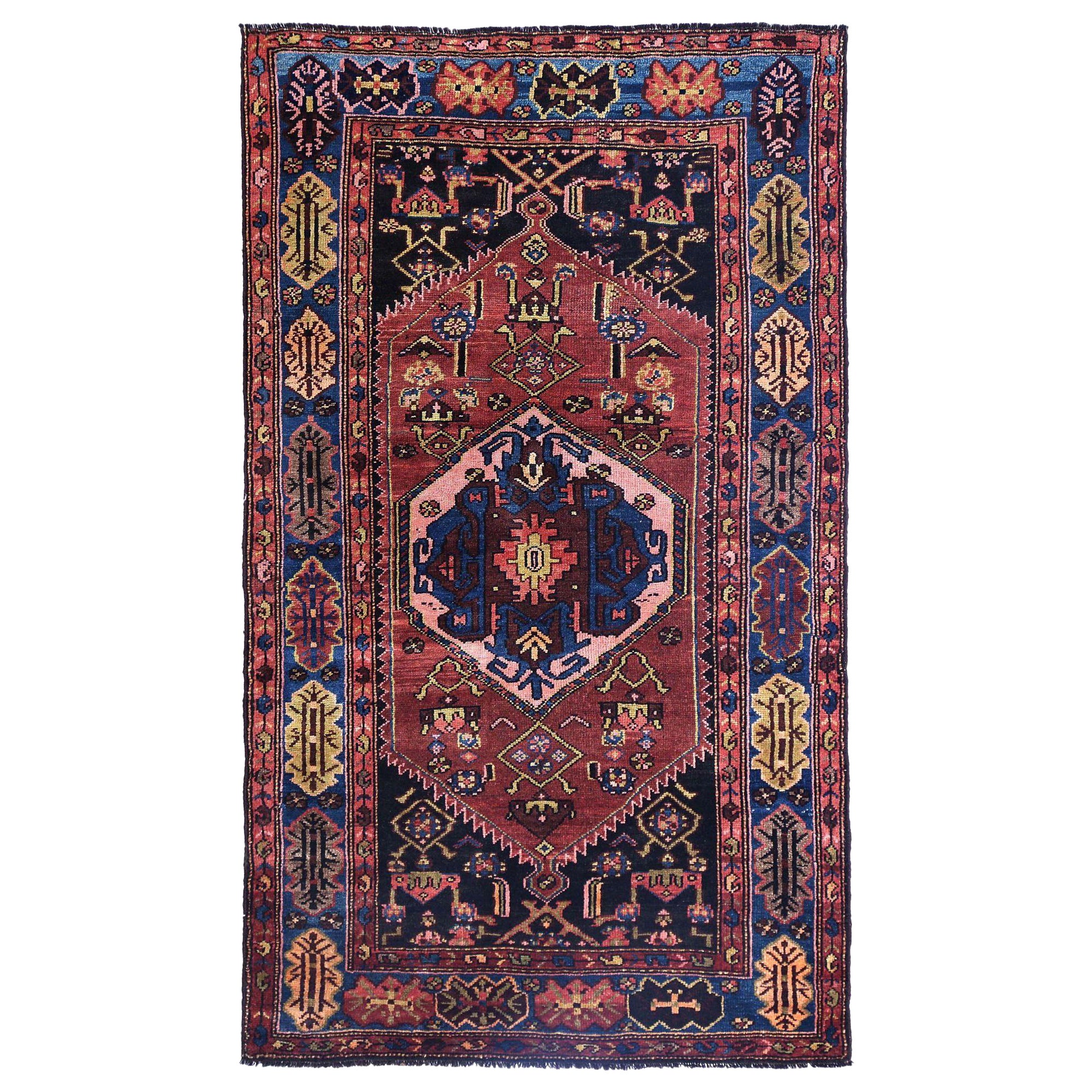 Tappeti persiani Bakhtiari - Lana Nero Blu Marrone Rosa Rosso - 97910