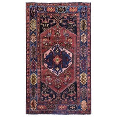Tapis persan Bakhtiari - Laine Noir Bleu Brown Rose Rouge - 97910