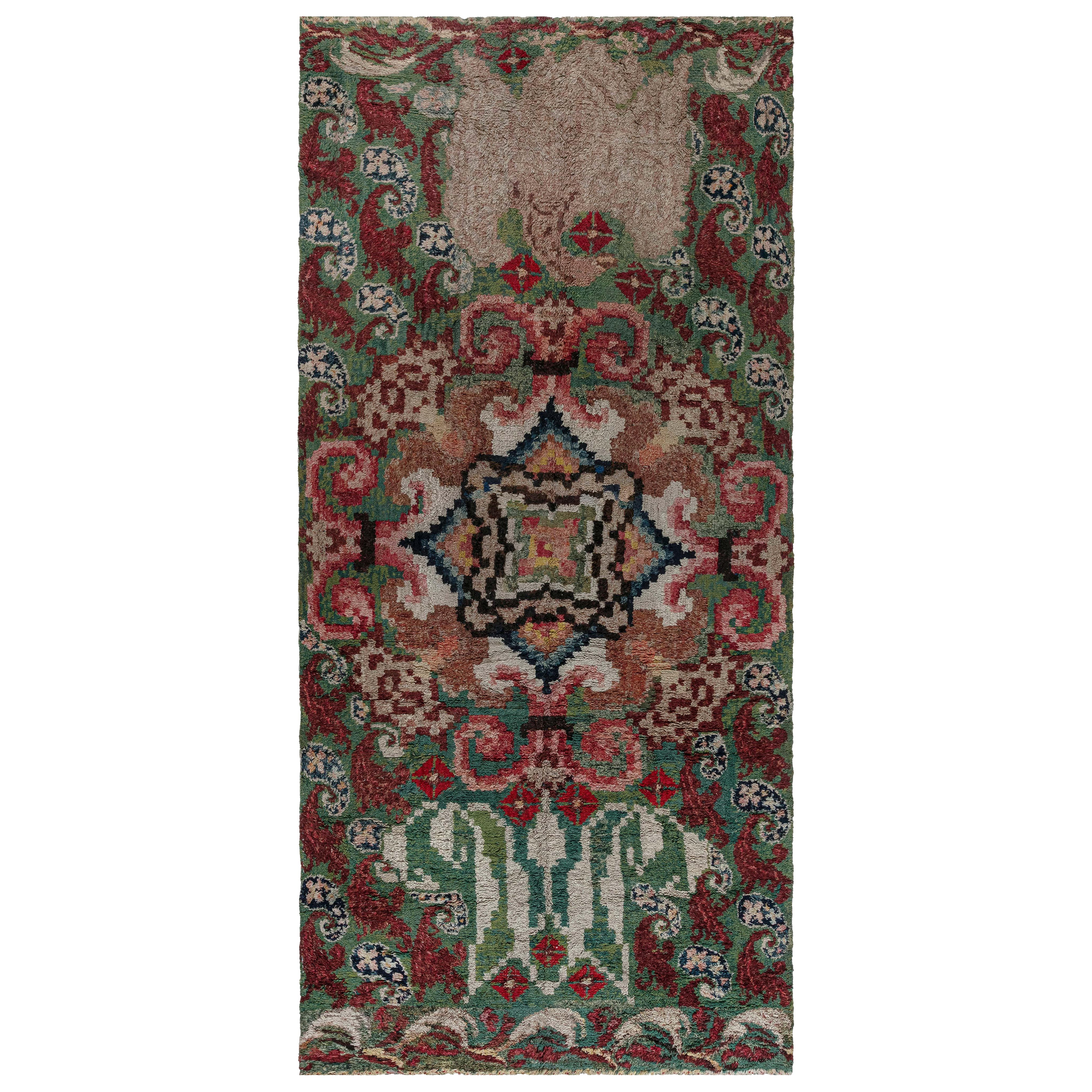 Doris Leslie Blau Vintage French Botanic Handmade Wool Rug