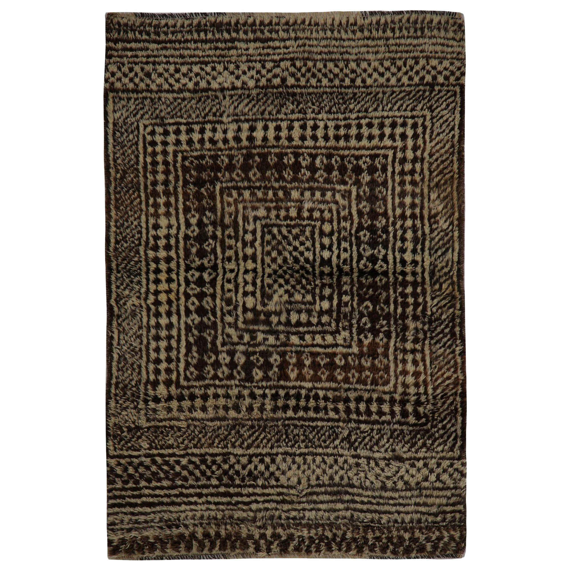 Tappeto persiano Gabbeh Small - Lana Marrone Avorio Design - 97821