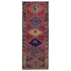 Tappeto Persiano Azerbaijan - Lana Blu Marrone Rosso Purpel - 97918