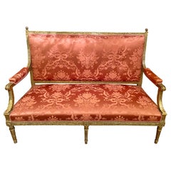 Antique French Régence Style Gold Leaf Settee, Circa 1885.