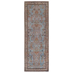 Alfombra Persa Malayer - Lana Marrón Diseño Azul Claro - 97919