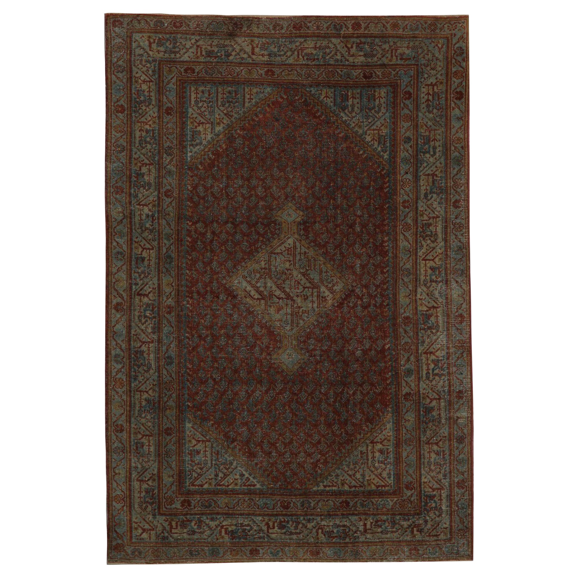 Tappeti persiani Mahal - Design marrone in lana - 97836
