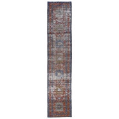 Alfombra Persa Heriz - Lana Diseño Azul Marrón Rojo - 97935