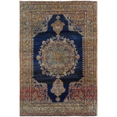 Tapis persan Tabriz - Laine Bleu Brown Red Design - 97936