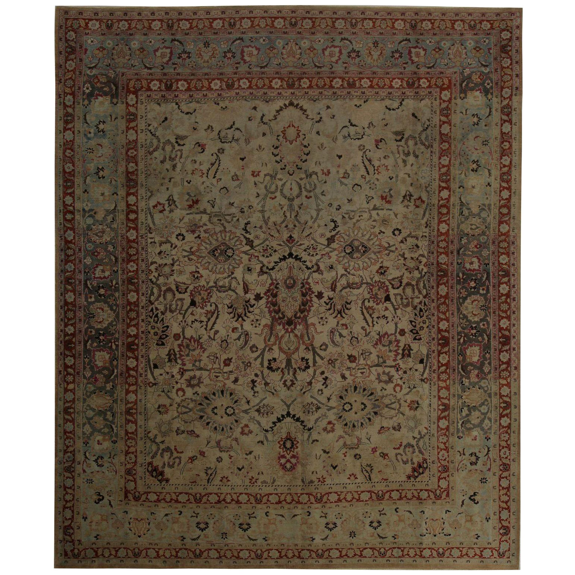 Persische Mashad Teppiche - Wolle Braun Rot Taupe Design - 97843