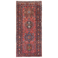 Tappeti persiani Heriz - Lana Blu Marrone Rosso Taupe Design - 97952