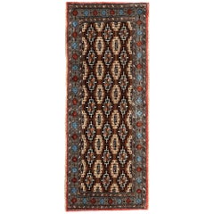 Tappeto Persiano Semnan - Lana Blu Marrone Avorio Rosso Taupe - 97956