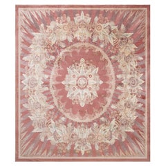 Doris Leslie Blau grand tapis indien Art Déco vintage en laine fait à la main
