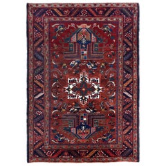 Tappeti persiani Heriz - Lana Blu Marrone Avorio Rosso Design - 97907
