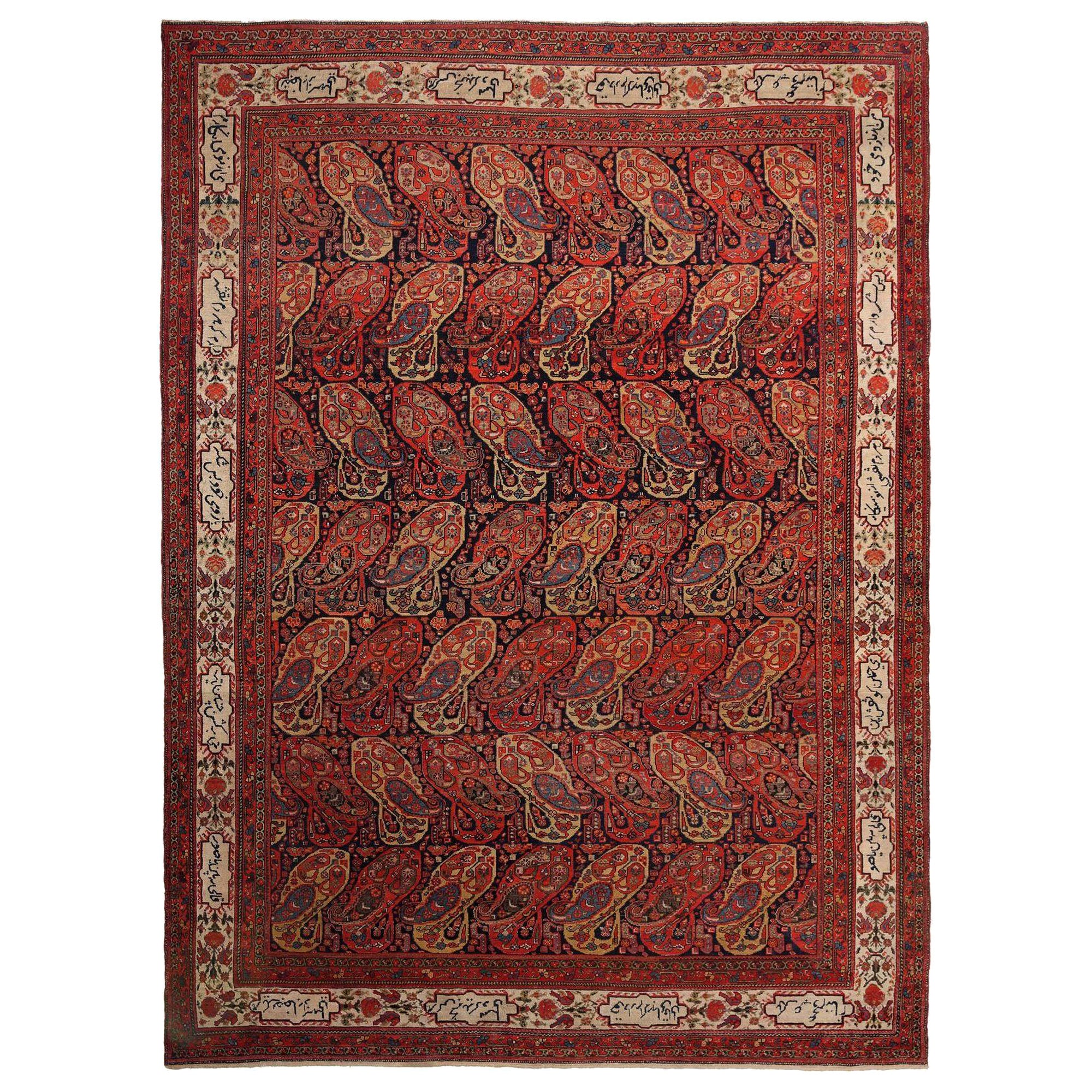 Persische Malayer Area Rugs - Wolle Blau Braun Elfenbein Rot Design - 97960
