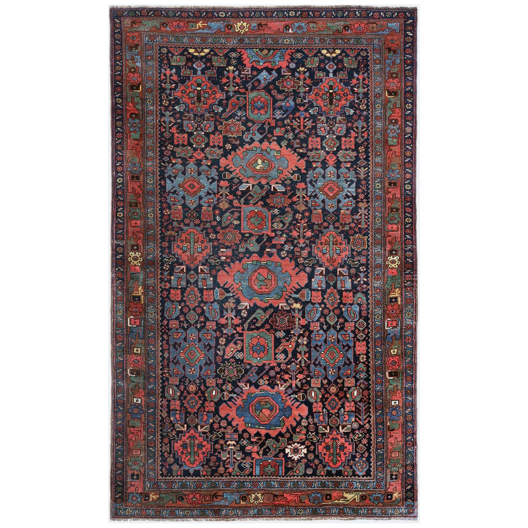 Tappeti persiani Bijar - Lana Nero Blu Marrone Rosa Rosso - 97908