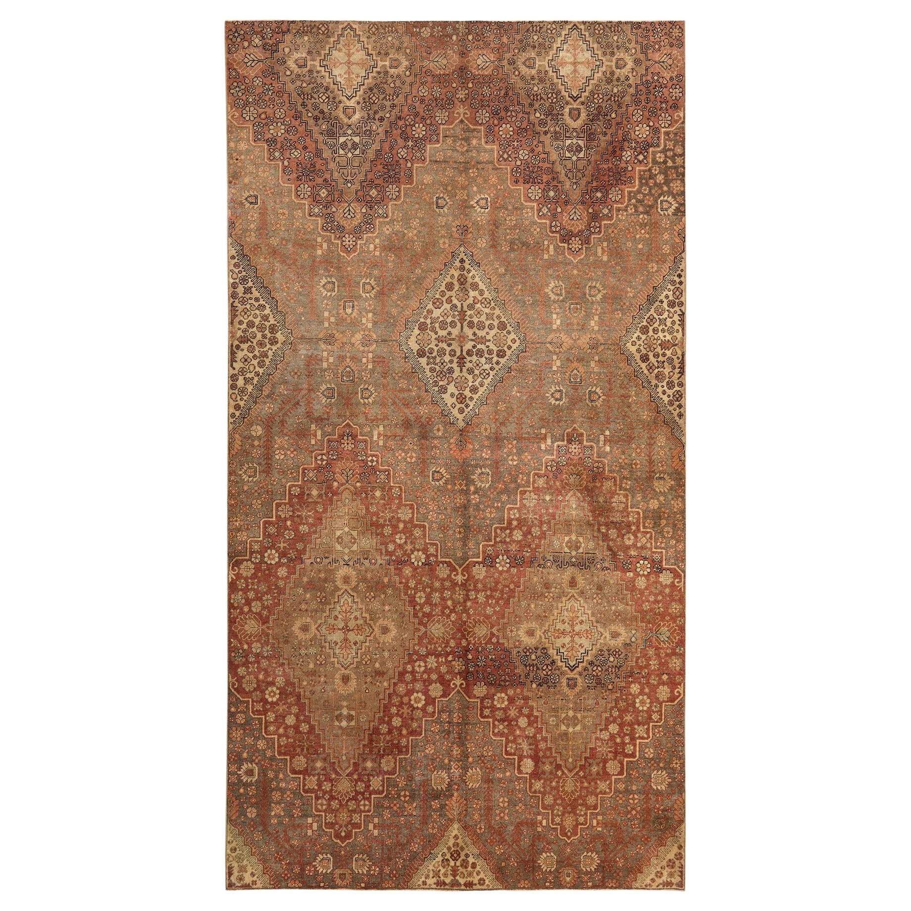 Russian Khotan Area Rugs - Wool Brown Ivory Red Taupe Design - 97961