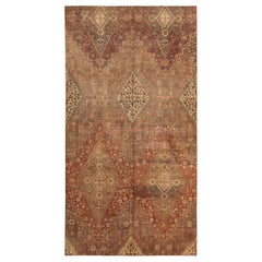 Russian Khotan Area Rugs - Wool Brown Ivory Red Taupe Design - 97961