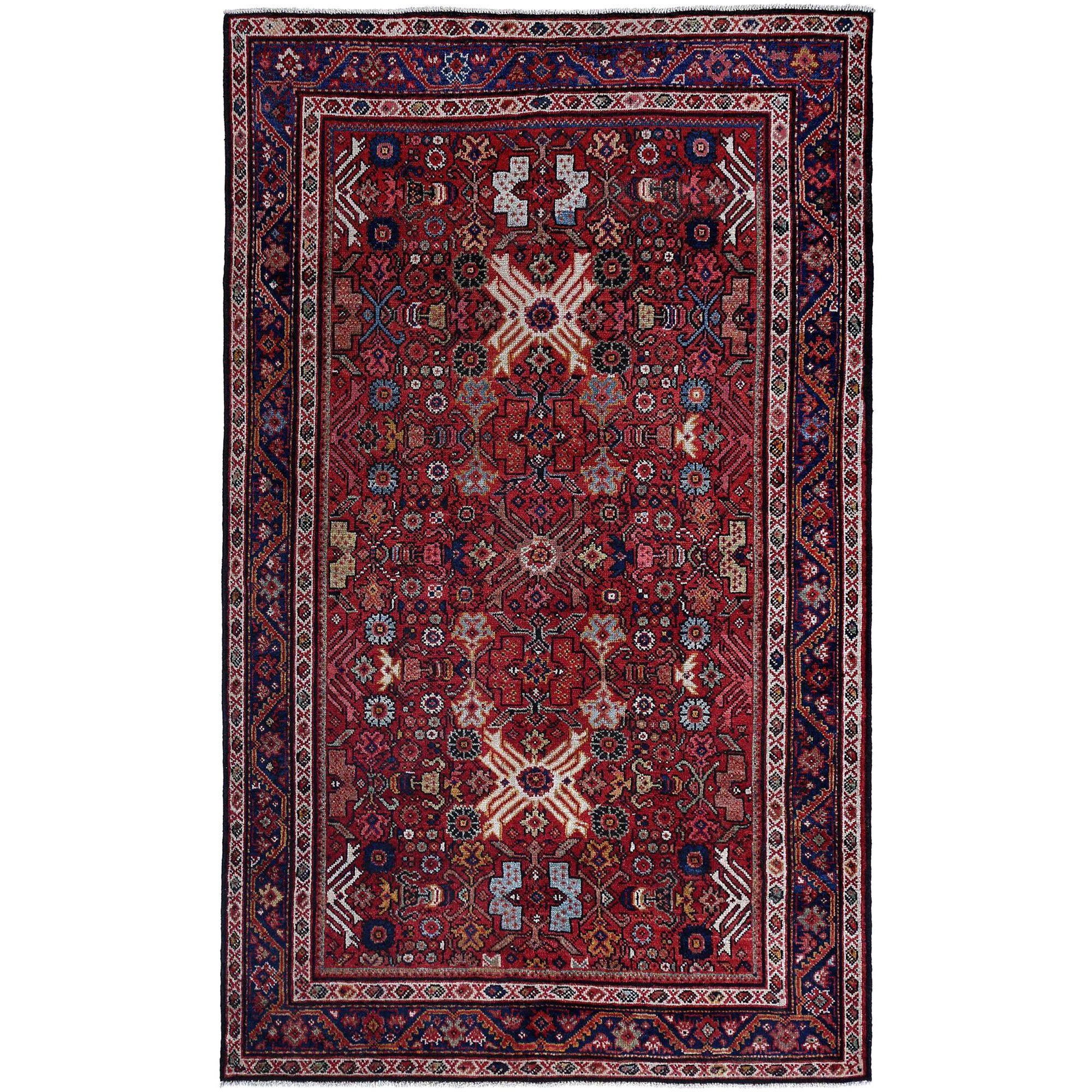 Tappeti persiani Farahan - Lana Blu Marrone Avorio Rosa Rosso - 97909