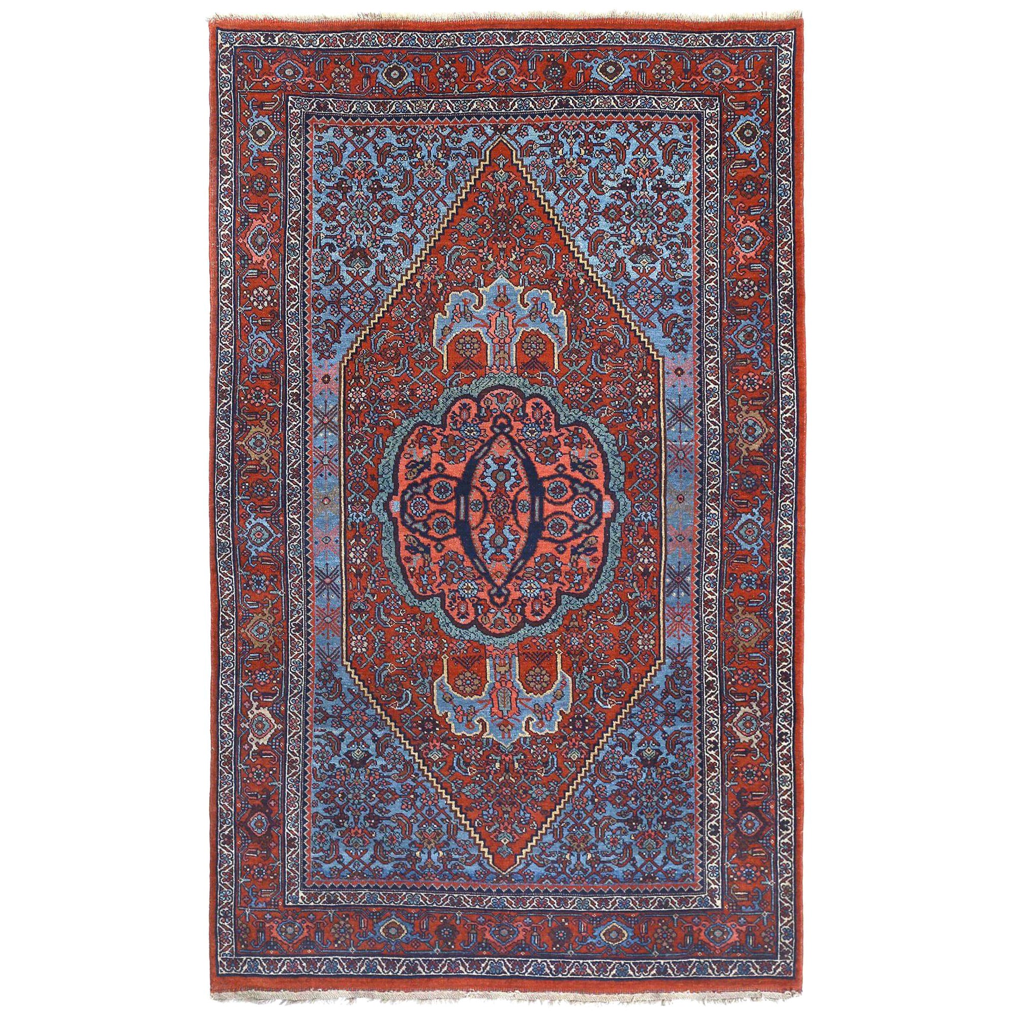 Persische Bijar-Teppiche - Wolle Blau Rot Design - 97922
