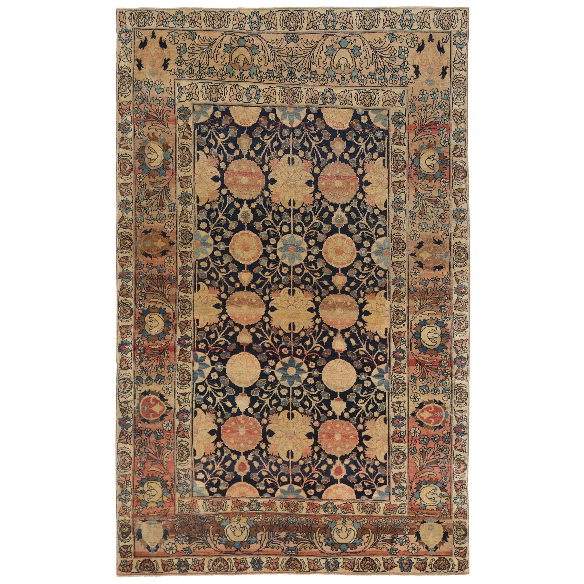 Persische Täbris-Teppiche - Wolle Schwarz Elfenbein Rot Taupe Design - 97975