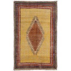 Persian Gabbeh Area Rugs - Wool Brown Ivory Orange Red Yellow - 97976