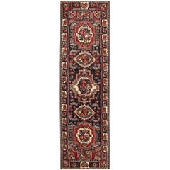 Tapis de course persan Bakhtiari - Laine Noir Brown Ivoire Rouge - 97978