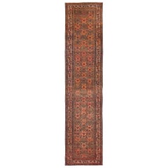 Persischer Malayer Läufer Teppich - Wolle Braun Elfenbein Rot Design - 97979
