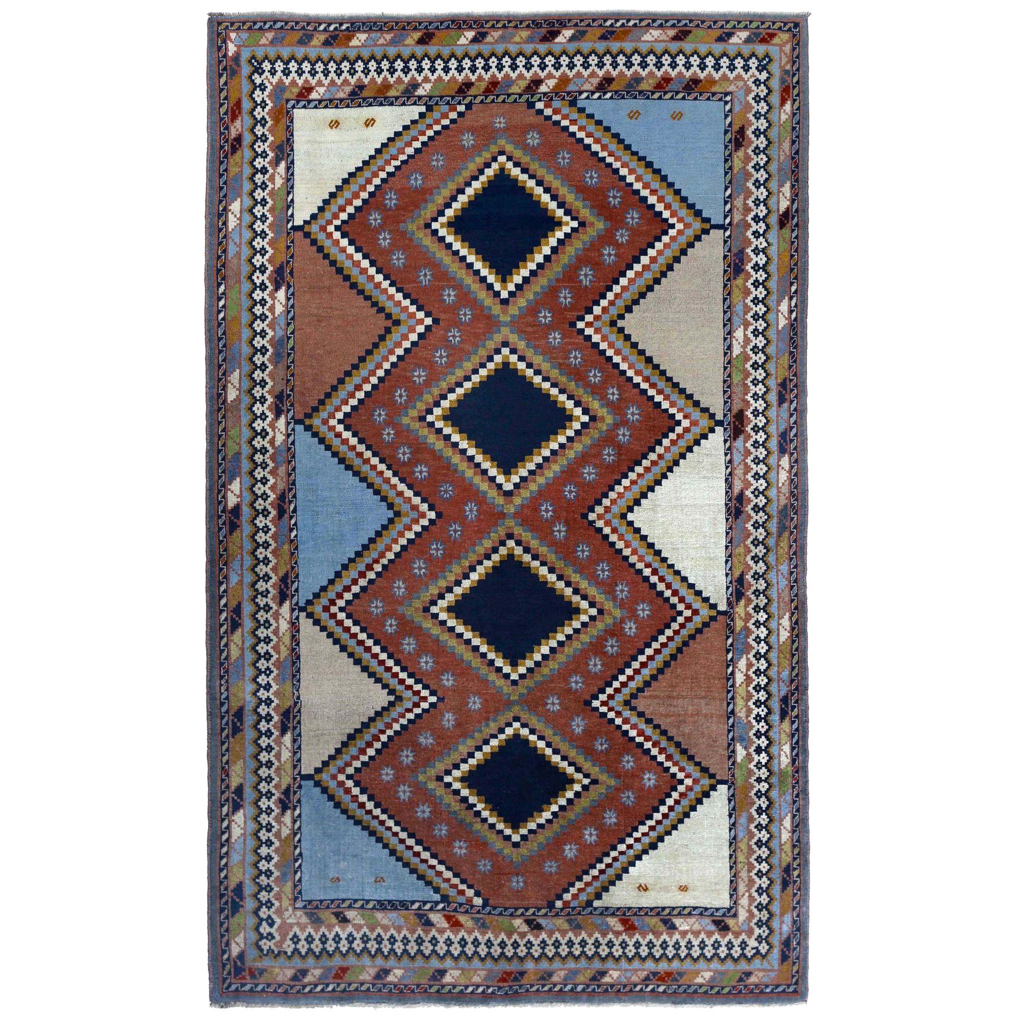 Persische Shiraz-Teppiche - Wolle Schwarz Blau Rot Terrakotta - 97928
