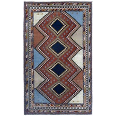 Tapis persan Shiraz - Laine Noir Bleu Rouge Terracotta - 97928