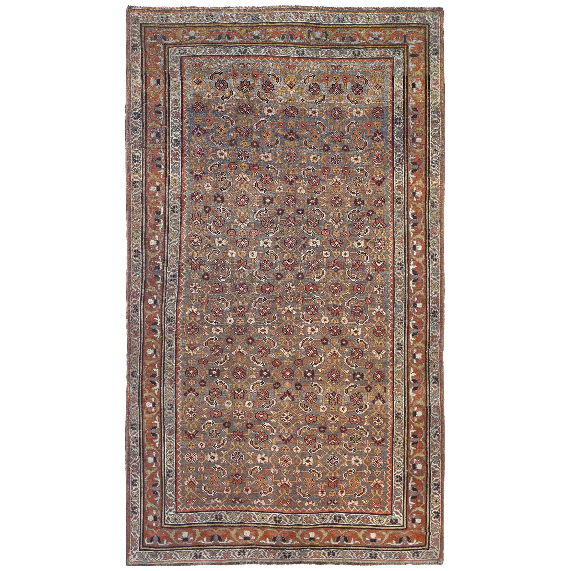Persische Bijar Teppiche - Wolle Braun Grau Rot Taupe Gelb - 97930