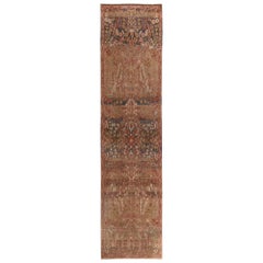 Persischer Mahal Läufer Teppich - Wolle Braun Rot Taupe Design - 97983
