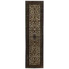 Persischer Isfahan Läufer Teppich - Wolle Braun Elfenbein Design - 97995