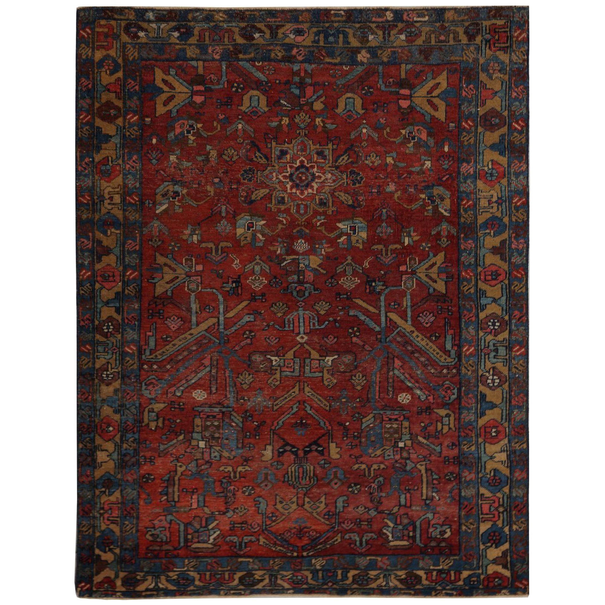 Persische Heriz-Teppiche - Wolle in Rot und Taupe mit Muster - 97999
