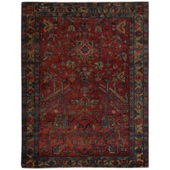 Tapis persans Heriz - Design en laine rouge taupe - 97999
