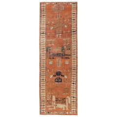 Tappeto Persiano Azerbaijan - Lana Marrone Avorio Arancione - 97948