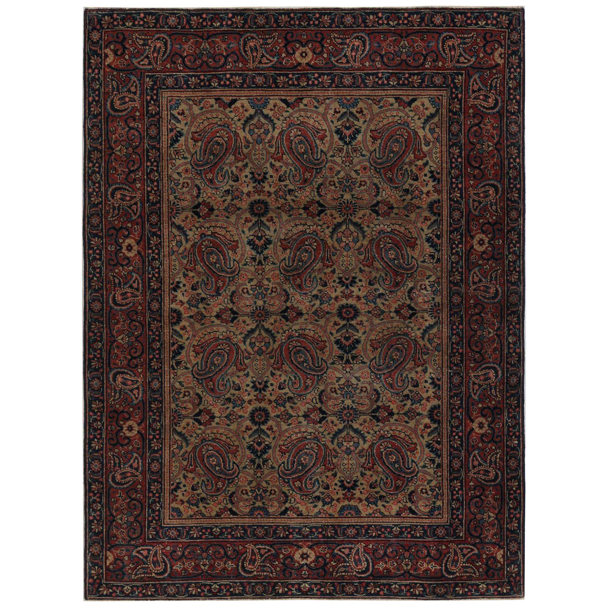 Persische Täbris Teppiche - Wolle Braun Rot Taupe Design - 98002